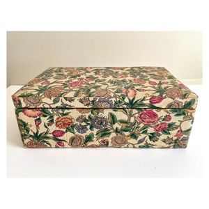 Upholstered Trinket Jewelry Box Flowers Floral Cottagecore Maximalism